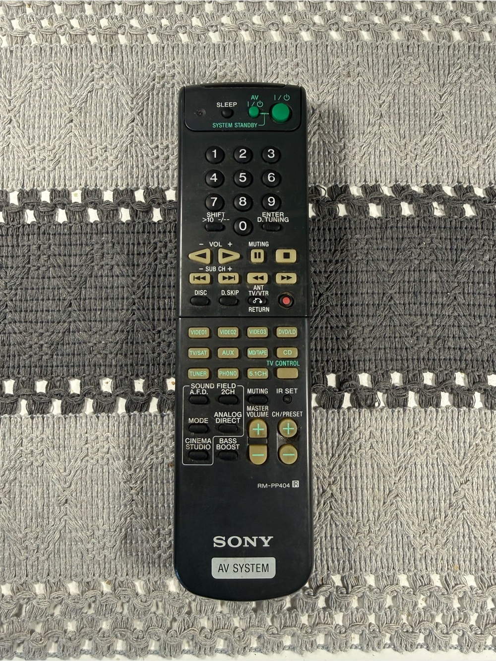 Sony RM-PP404 Black AV System Remote Control For Home Theater Receiver OEM